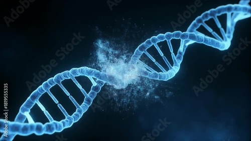 Microscopic DNA Double Helix Unzipping Animation