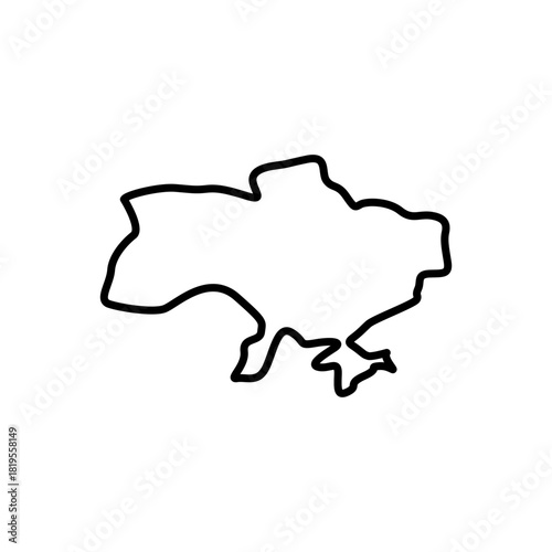 Ukraine map icon. Ukraine outline map. Simple icon design. Vector illustration