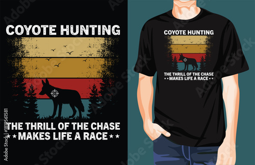 Coyote hunting t-shirt design