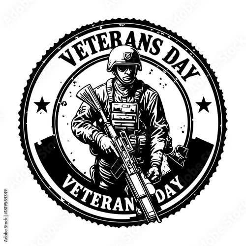 Veterans Day Medal, vector art illustration.