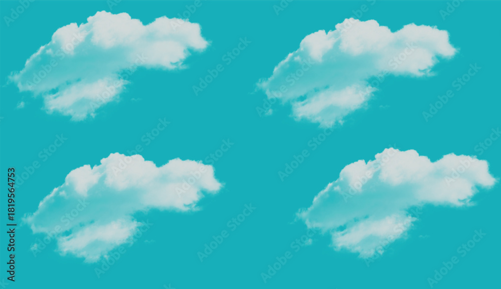 Obraz premium An illustration set of white abstract clouds.