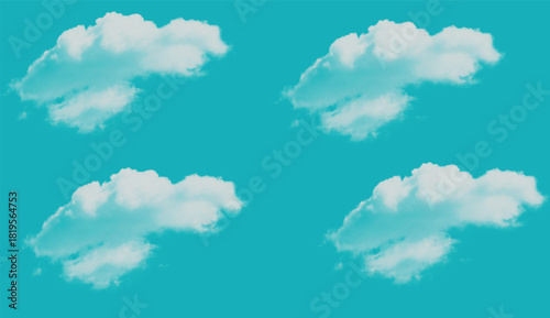 An illustration set of white abstract clouds.