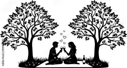 Romantic Heart Garden Love Tree Set