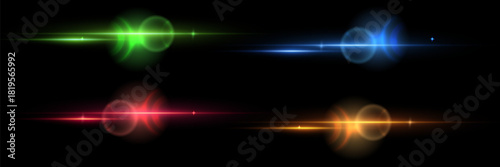 Multicolored lens light effects. Vector.