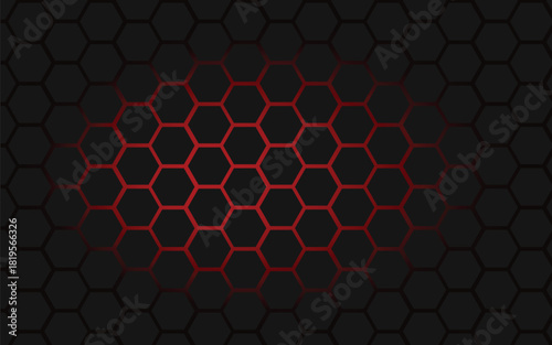 Red Glowing lava Hexagon background