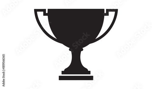 Black silhouette of a classic trophy cup on a pedestal