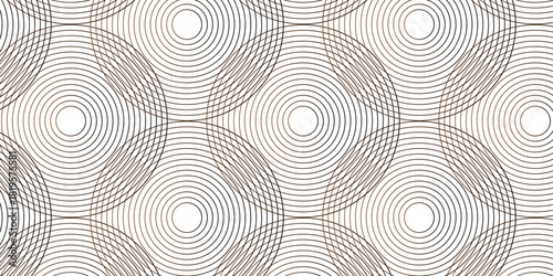 Seamless circles pattern decoration. Vector spiral ornament floral design. Circle swirl pattern fabric texture geometric art wallpaper.	
