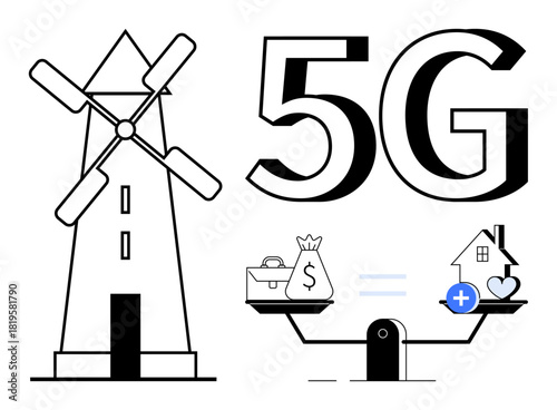5G technology. 5G transforming communication, enhancing financial exchanges, and improving health services. 5G accelerated innovation across industries. For tech, finance, healthcare, energy