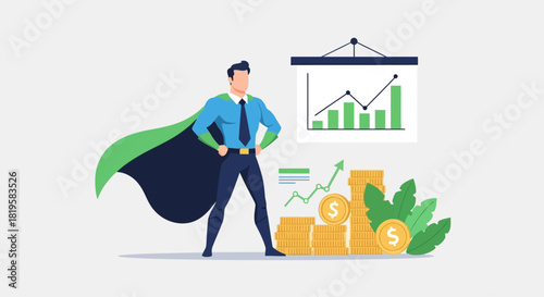Superhero Investor Achieving Financial Growth and Success