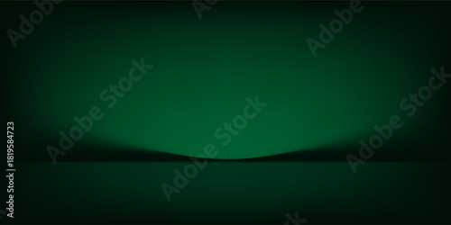 Abstract gradient podium background. Empty green 3D studio background. Clean scene for product presentation mockup template. eps 10