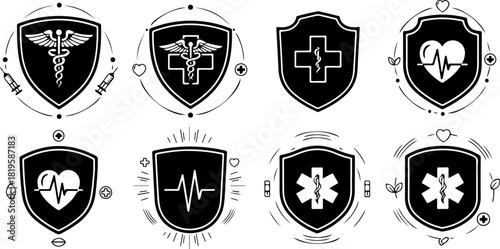 Medical Healthcare Protection Icons Set