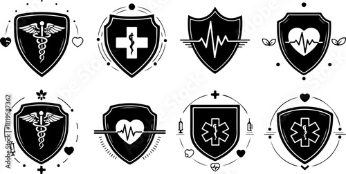 Medical Healthcare Protection Icons Set