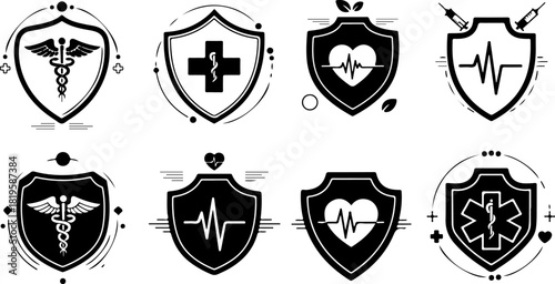 Medical Healthcare Protection Icons Set