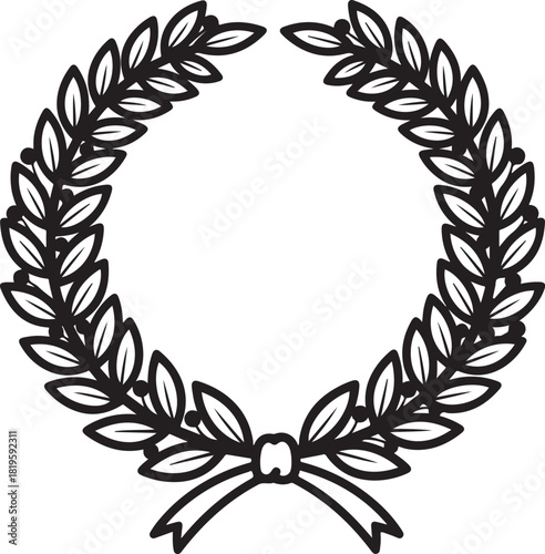 Elegant laurel wreath vector illustration for awards and achievements design