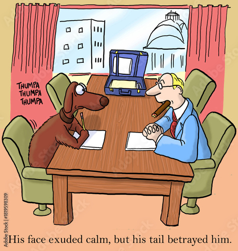 His face exuded calm but his tail betrayed him