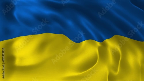 Realistic Ukraine flag waving in a seamless loop with detailed fabric texture perfect for Independence Day, national celebrations, government events, cultural projects, and 4K visual presentations