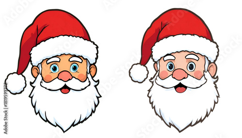 Cute Santa Claus Faces Ready for Holiday Season