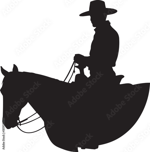 Silhouette of a cowboy on horseback a powerful and iconic symbol of the American West