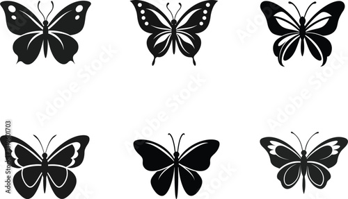 Collection of ten butterfly themed icons