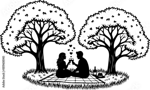 Romantic Couple Under the Tree”