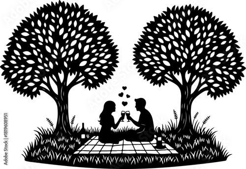 Romantic Couple Under the Tree”