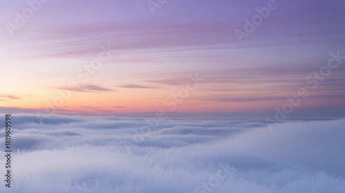 Hoarfrost landscape at sunset