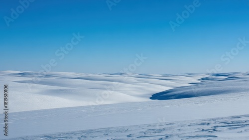 Snowfield under clear blue sky