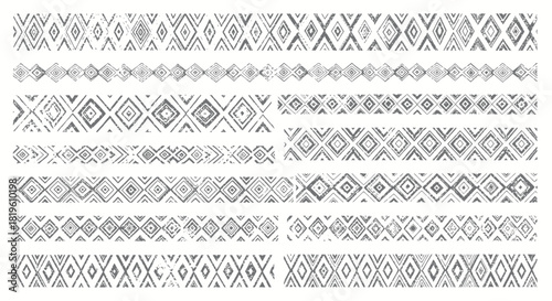 Geometric pattern designs with black and white diamond shapes  