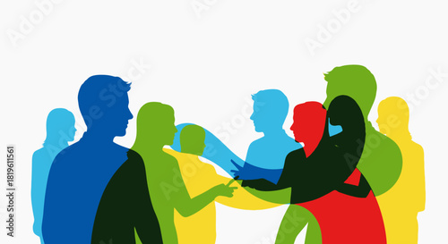Diverse group of people shaking hands in a meeting.