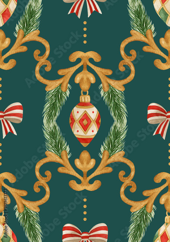 Seamless pattern with Christmas elements 