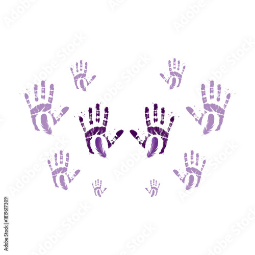 Violence Awareness Purple Hand Graphic