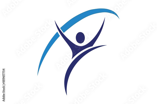 Abstract human figure logo design for wellness