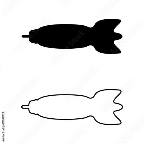 Black Dart Icon Vector - Accuracy, Target, and Precision Game Symbol Silhouette