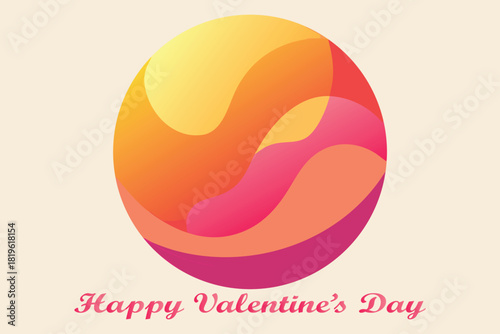 Luminous Liquid Orb Valentine Vector on White Background