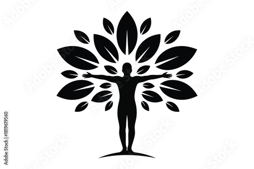 Abstract human tree representing growth harmony balance health