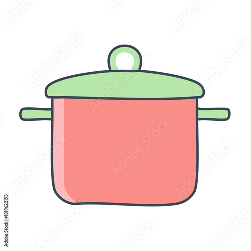 cooking pot with red cover