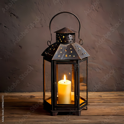 old lantern with candle