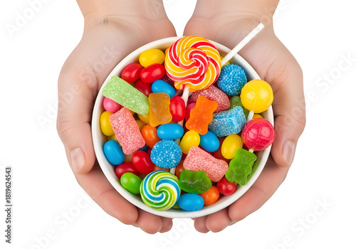 Candy assortment held in hands