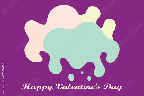 Pastel Liquid Valentine Shapes Vector on White Background