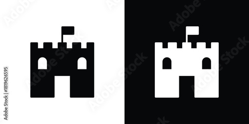 Fotografi Castle icon design concept. vector flat icons
