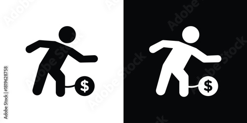 Debt icon design concept. vector flat icons