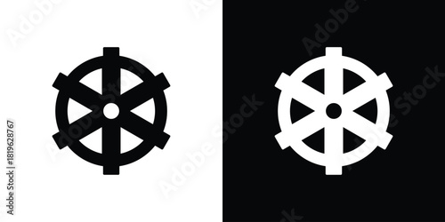 Dharmachakra icon design concept. vector flat icons