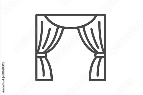 Elegant stage curtains tied back representing theater performance and interior design