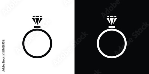Diamond ring icon design concept. vector flat icons