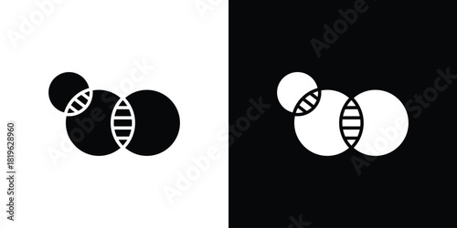 Diagram venn icon design concept. vector flat icons