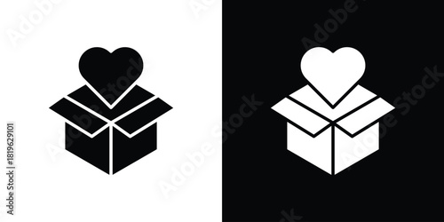 Donation box icon design concept. vector flat icons