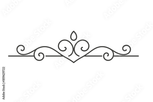 Elegant symmetrical ornamental divider with swirling flourishes and a central decorative element