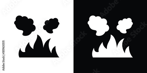 Fire smoke icon design concept. vector flat icons