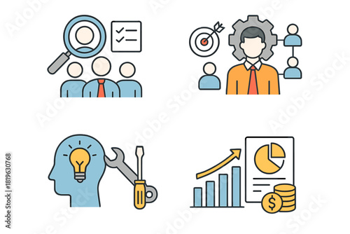 Business concepts for strategic planning, human resources, development, and financial growth