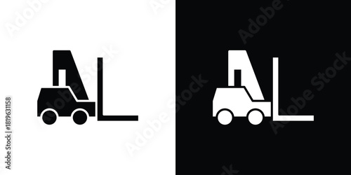 Forklift icon design concept. vector flat icons